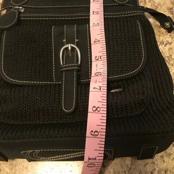 The Sak Black Crochet Leather Trim Crossbody Bag - Picture 6 of 7